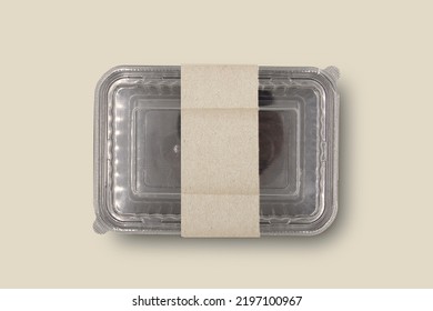 Plastic Food Packaging Tray With Clear Plastic Cover mockup