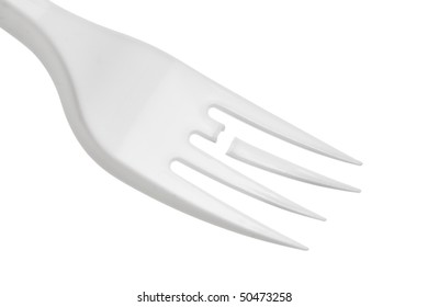 Plastic Fork With A Broken Tooth