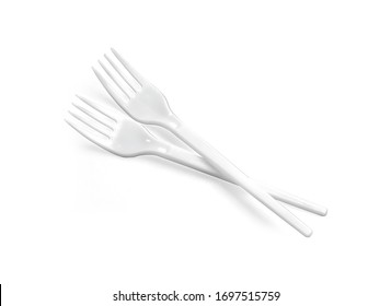 Plastic Fork Isolated On A White Background