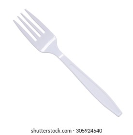 Plastic Fork Isolated On A White Background