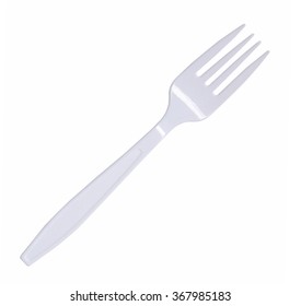 Plastic Fork Isolated On A White Background