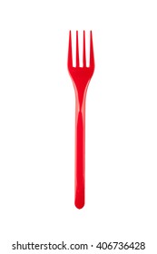 Plastic Fork Isolated On White Background.