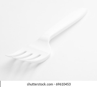 Plastic Fork Isolated On A White Background