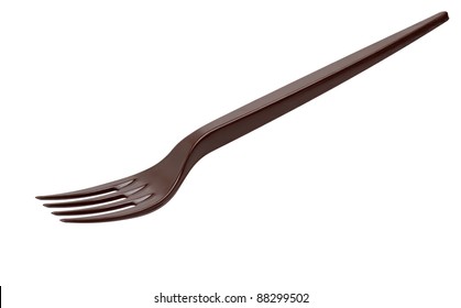 Plastic Fork Isolated On White Background