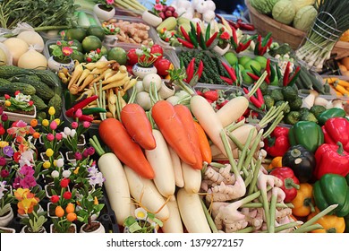  
Plastic fruits and vegetables. - Shutterstock ID 1379272157