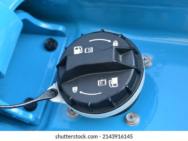 Plastic Fuel Tank Cover On A Passenger Car