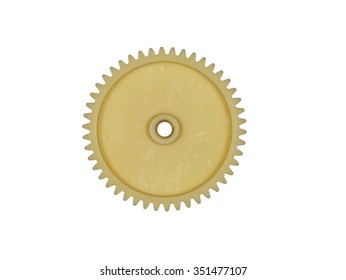 Plastic gear yellow isolated on a white background.          - Powered by Shutterstock