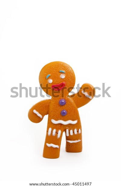 Plastic Gingerbread Man Isolated On White Stock Photo 45011497 ...