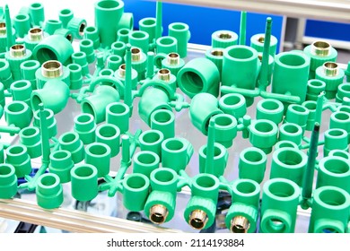 Plastic green parts for pipe connection in store