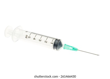 Plastic Green Syringe Isolated On White Stock Photo 261466430 ...