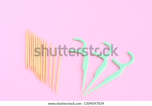 green plastic toothpicks