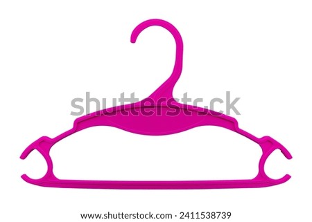 Plastic hanger for clothes and accessories close-up. Isolate hangers