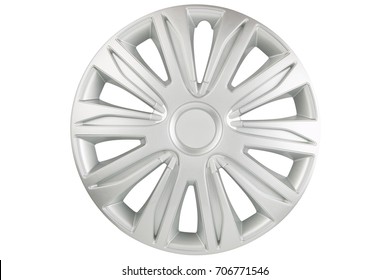Plastic hubcap isolated on white background