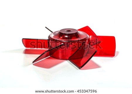 Plastic impeller blower isolated on a white background.