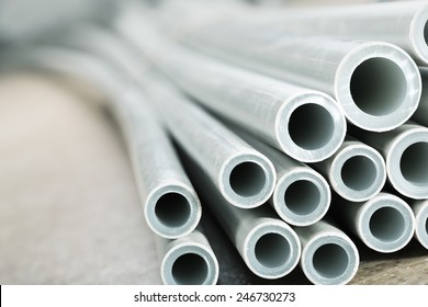 Plastic Industrial Tubes Closeup