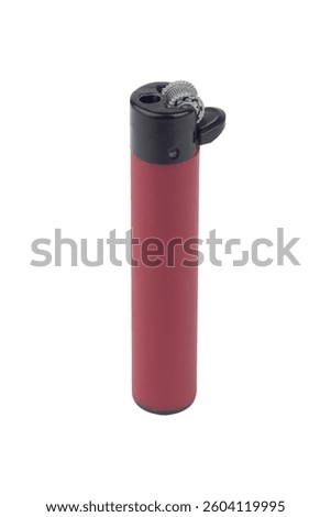 plastic lighter, round shape, isolated from the background