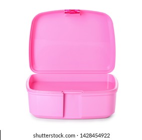 Plastic Lunch Box On White Background