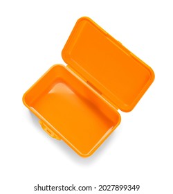 Plastic Lunch Box On White Background