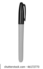 Plastic Marker pen with cap on isolated over white