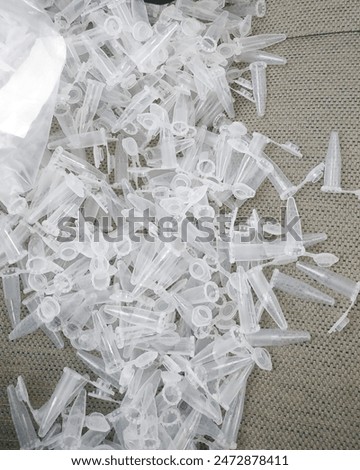 Plastic microtubes stack with transparent white color