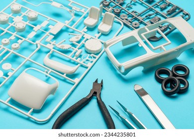 Plastic model of a car