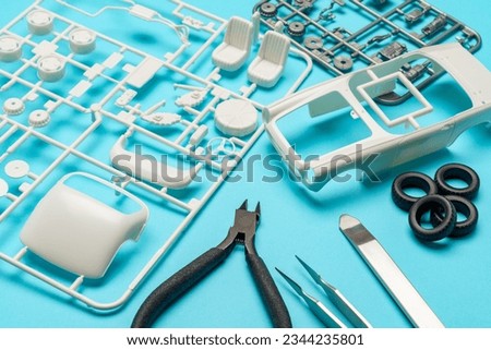 Plastic model of a car