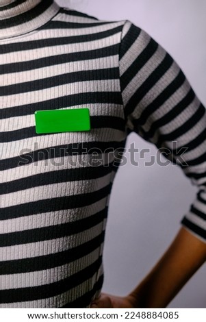 Plastic Nametag On Person Chest