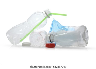 Plastic objects isolated on white.