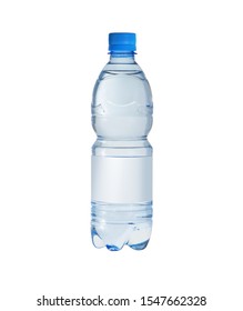 Plastic One And A Half Liter Water Bottle On A White Background