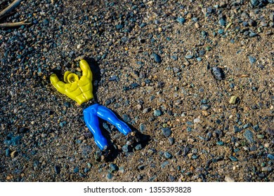 Plastic Paratrooper Action Figure Toy Forgotten In The Dirt