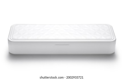 Plastic Pencil Box Isolated On White Background.