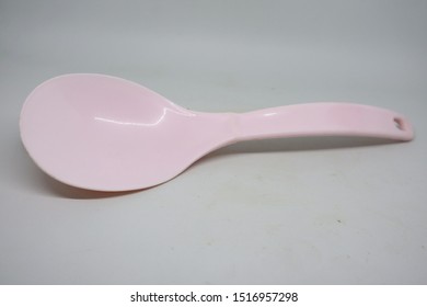 plastic pink rice ladle with white background - Shutterstock ID 1516957298