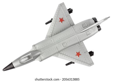 Plastic plane. Toy plane on a white background. Children's toy isolate.
