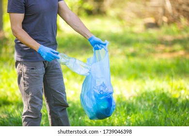 Plastic Planet, Man Picking Up Plastic Bottle, Garbage Collecting In A Forest, Help Garbage, Waste Collection