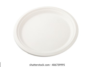 Plastic Plate Isolated On White Background
