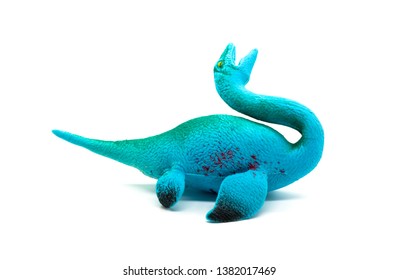 Plastic Plesiosauria  Dinosaur Toy Isolated On White Background