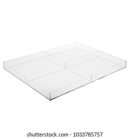 Plastic Plexiglass Paper Sheet Holder Box Isolated On White