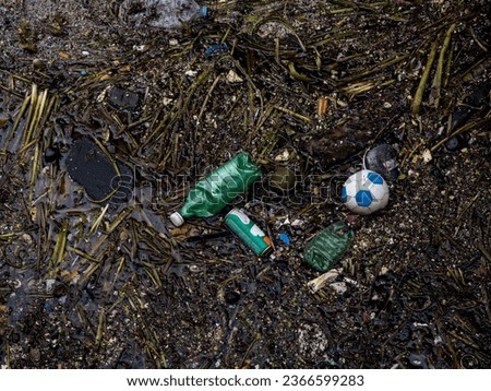 Plastic pollution floating down the Seine River