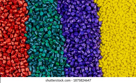 Plastic polymer granules, Color paint that can be used in granular paint plastic and various products Colourful close up!