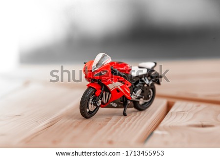 Plastic Red Toy Sports Motor Bike 