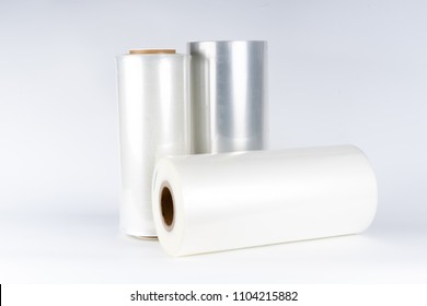 The plastic roll for wrap and seal food in the factory.