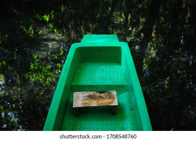 Plastic Rowing Boat In The Forest Watershed