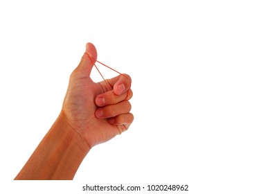 Plastic Rubber Band In Hand With Finger Exercise On White Background