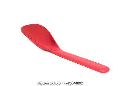 Plastic Serving Spoon Isolated On White