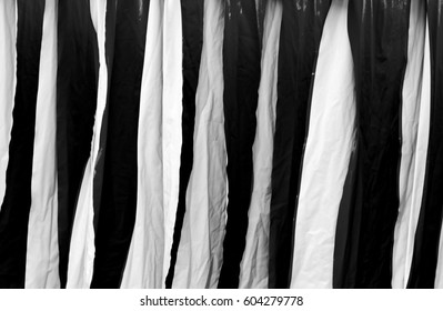 plastic sheet background; black and white tone