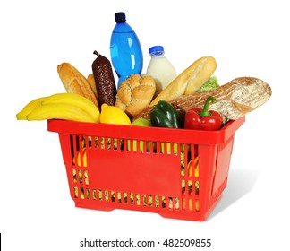 Plastic Shopping Basket Isolated On White