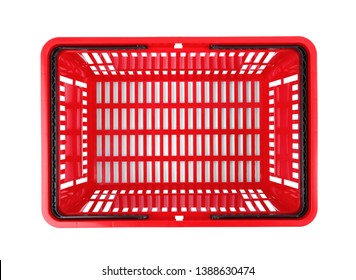 Plastic shopping basket on white background, top view - Shutterstock ID 1388630474