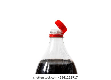 A plastic soda bottle. With the new closing cap. Isolated on a white background. Recycle concept. - Powered by Shutterstock