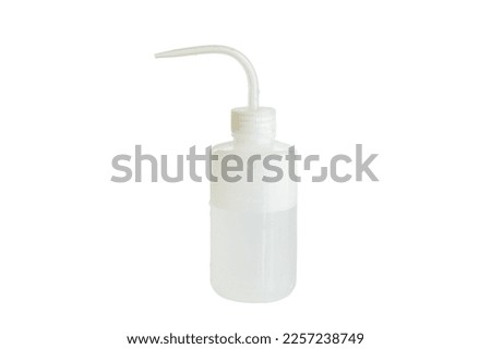 Plastic squeeze bottles with angled dispensing nozzle Isolated on white background