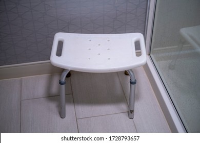 Plastic Stool For Safely Sitting In The Shower For Seniors